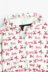 Barbie Print 100% Zip-Up Cotton Terry Hoodie – Heavy GSM